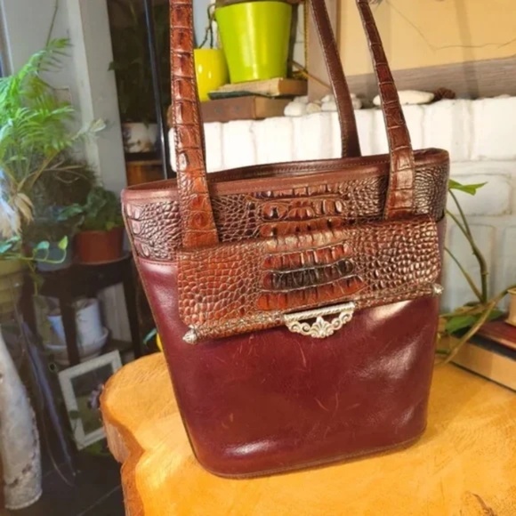 Vintage Brighton Croc Pattern Bucket Bag - Picture 2 of 11